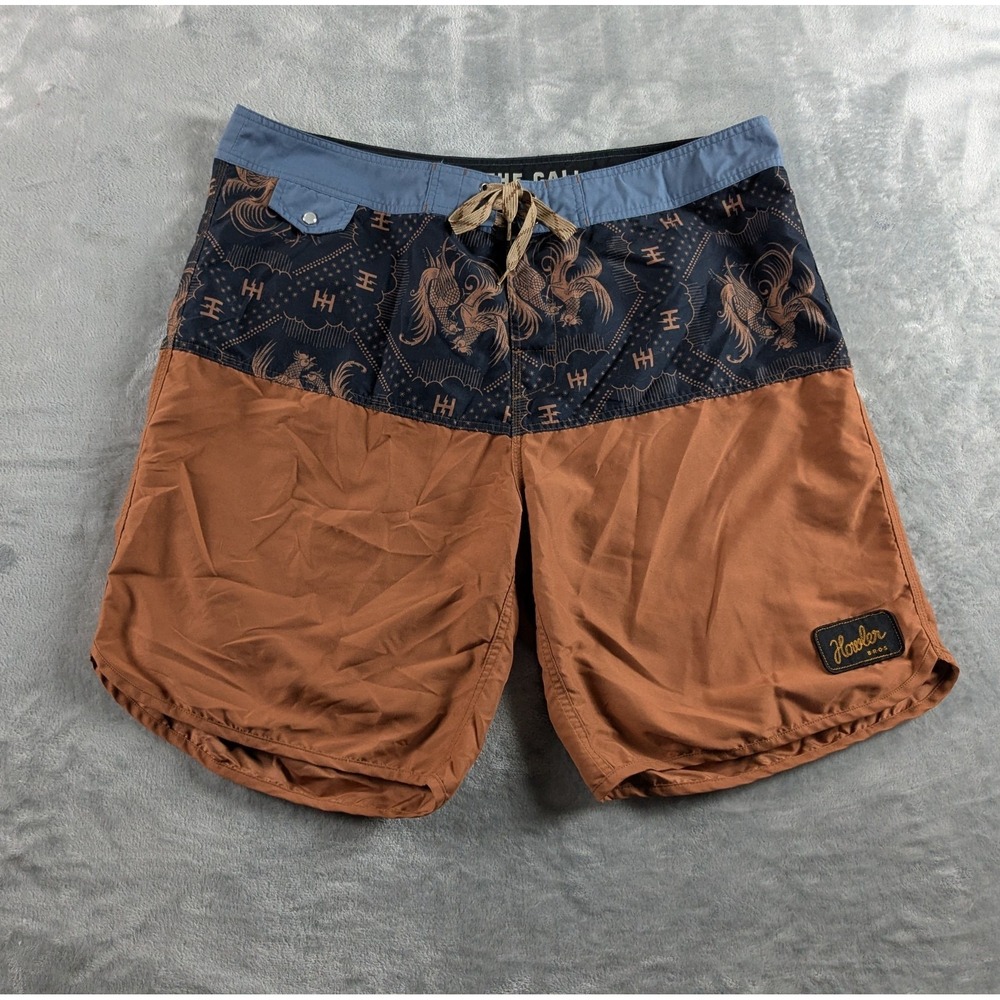 Howler Bros Board Shorts Mens 40 Stretch Vaquero Swim Surf Pearl Snap Pockets